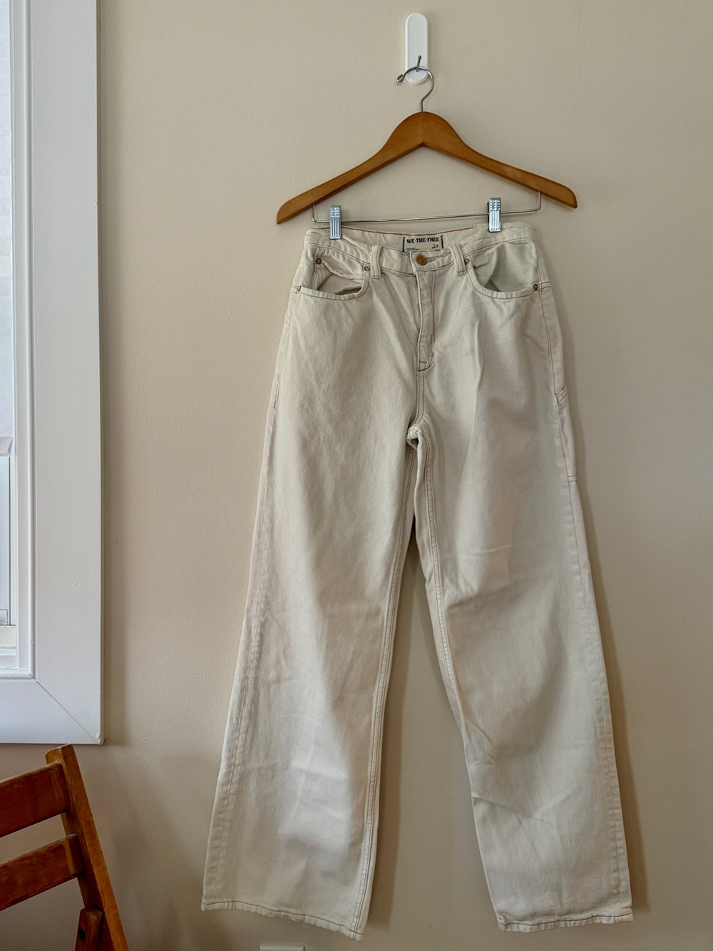 We The Free Tinsley Baggy High Rise Jeans in Ecru